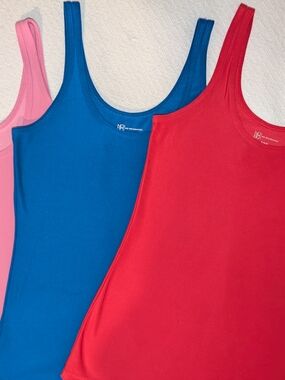 No Boundaries Triple Scoop Tank Top - Red, Blue, Pink